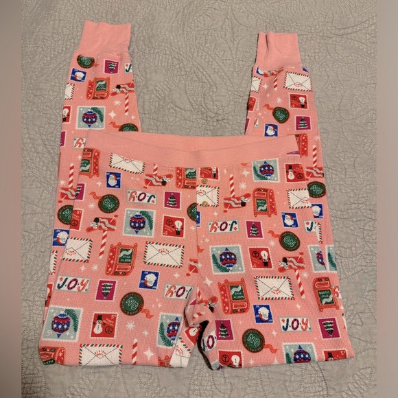 Like New Old Navy Pink Pajama Holiday Christmas Joggers - Picture 3 of 6